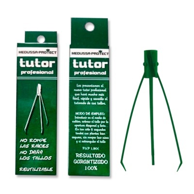 Tutor profissional verde Medussa Protect com embalagem em cartão verde e texto em espanhol