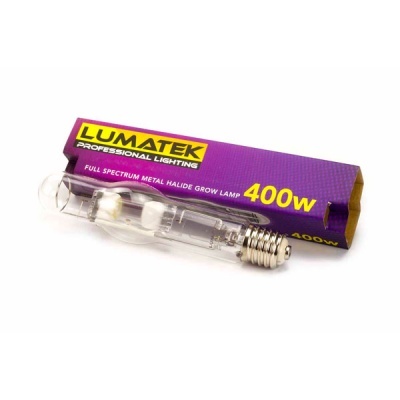 Lâmpada de crescimento LUMATEK 400W com embalagem roxa e amarela