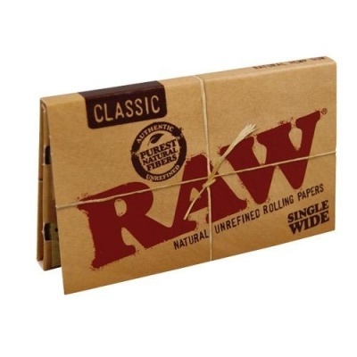 Embalagem de papel RAW Classic para enrolar, castanha com letras vermelhas e pretas