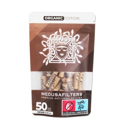 Embalagem de filtros Medusafilters castanhos para tabaco