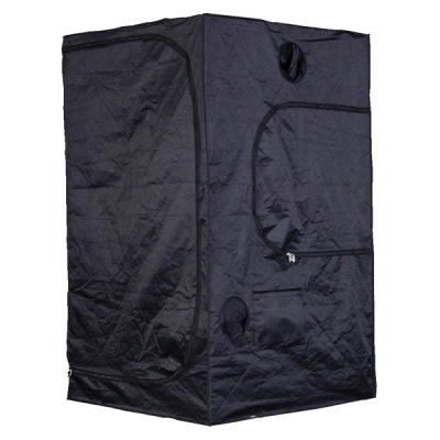 Tenda de cultivo preta com zíper e aberturas laterais