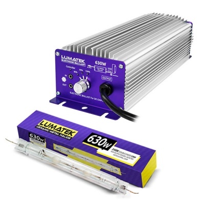 Balastro eletrónico Lumatek 630W com lâmpada cerâmica metálica e embalagem