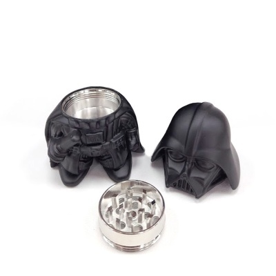 Triturador de ervas Darth Vader em metal e plástico preto