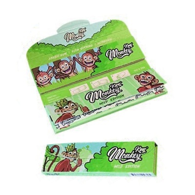 Embalagem verde de papel para enrolar King Monkey com desenhos de macacos