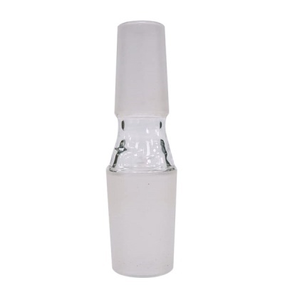 Adaptador de vidro transparente com partes foscas