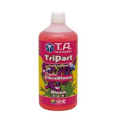 Frasco plástico de fertilizante líquido T.A. Terra Aquatica TriPart Original FloraBloom