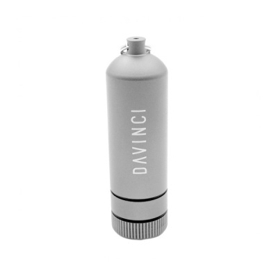 Frasco cilíndrico metálico cinzento DAVINCI com tampa preta