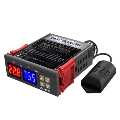 Controlador digital Easy Garden STC-3028 com visor LED e sensor externo preto