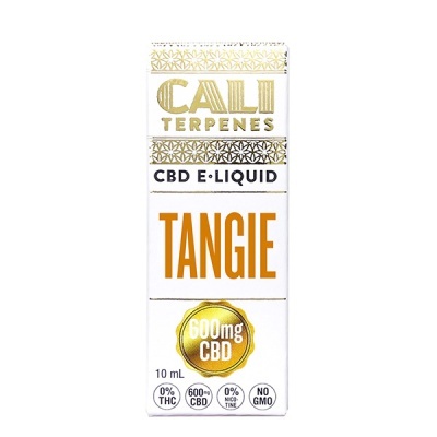 Embalagem branca de líquido CBD CALI TERPENES TANGIE 600mg CBD 10 ml