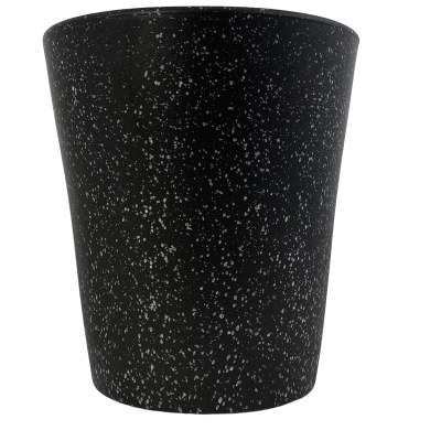 Vaso de planta preto com pontilhado branco