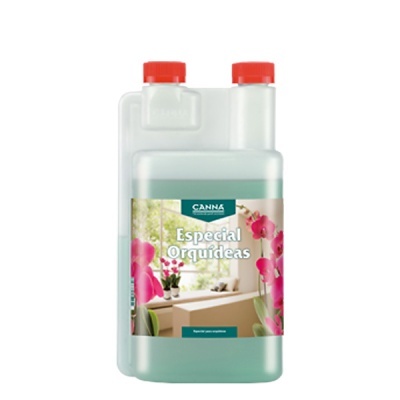 Frasco de produto para orquídeas com rótulo e tampa vermelha