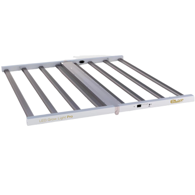 Luz de cultivo LED com estrutura branca e barras metálicas horizontais
