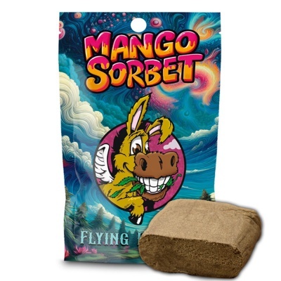 Pacote colorido Mango Sorbet com imagem de burro e bloco castanho