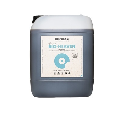 Galão de fertilizante orgânico BIO•HEAVEN da BioBizz com rótulo branco e azul