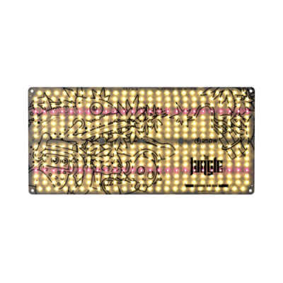 Painel LED 250W com design decorativo de folhas e flores