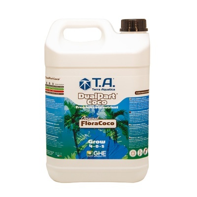 Recipiente plástico branco com fertilizante Terra Aquatica DualPart Coco
