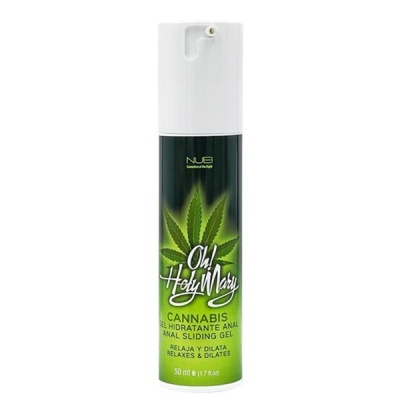 Frasco de gel deslizante anal hidratante de cannabis verde e preto com tampa branca