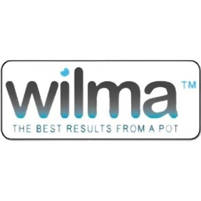 Logótipo com texto wilma TM e frase THE BEST RESULTS FROM A POT