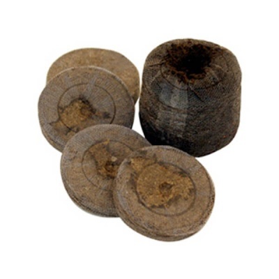 Pastilhas de turfa para plantação castanhas com textura fibrosa