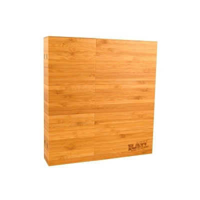 Estojo quadrado de madeira bambu com gravação RAW NATURAL ARTISAN