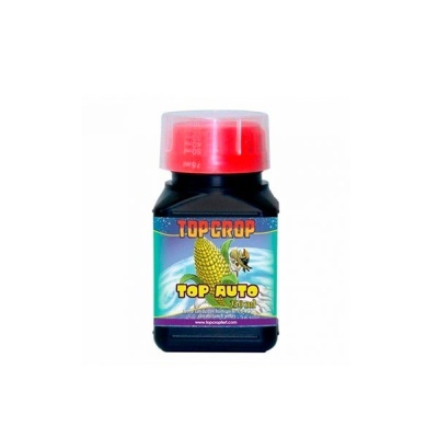 Frasco preto com tampa vermelha e rótulo colorido TOP CROP TOP AUTO 50 ml