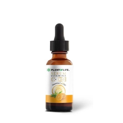 Frasco de sérum vitamina C+ CBD com conta-gotas