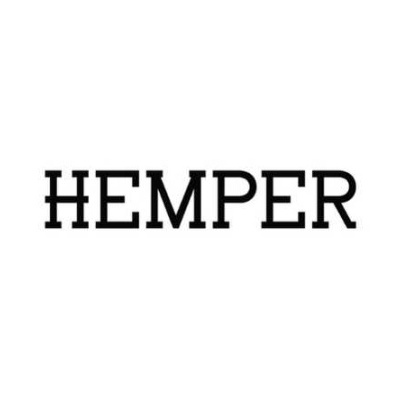 Texto HEMPER em preto sobre fundo branco
