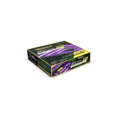 caixa do produto ATS 300W PRO com design preto, roxo e amarelo