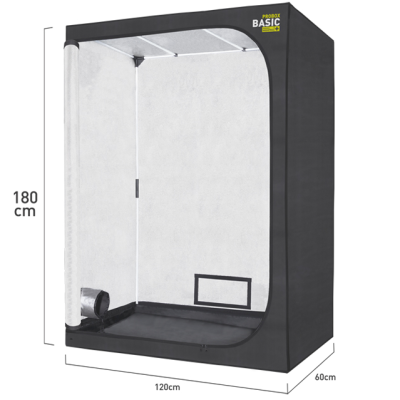 Tenda de cultivo preta e branca PROBOX BASIC com janela de rede e ventilação