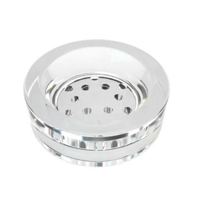 Saboneteira redonda transparente com orifícios para drenagem