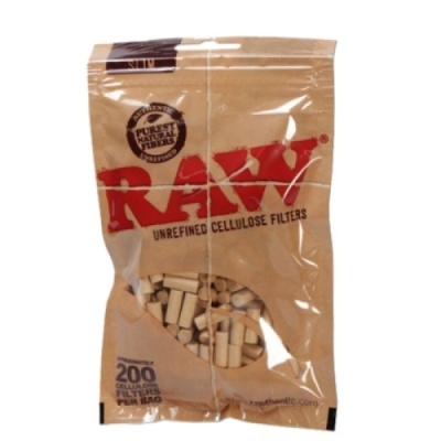 Embalagem de filtros RAW de celulose não refinada com filtros visíveis.
