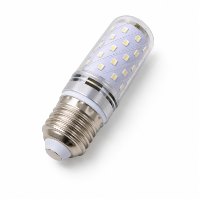 Lâmpada LED cilindrica com base metálica e LEDs visíveis