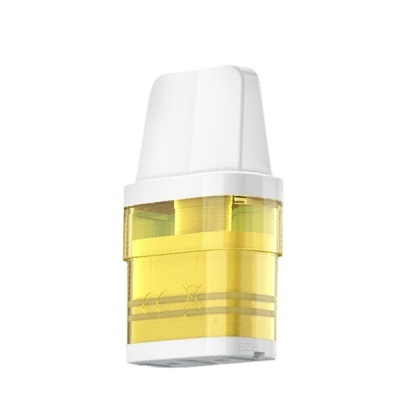 Cartucho para vape amarelo translúcido com detalhe branco