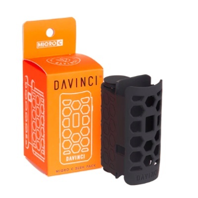 Pack micro C DaVinci com embalagem laranja e capa preta com padrão hexagonal