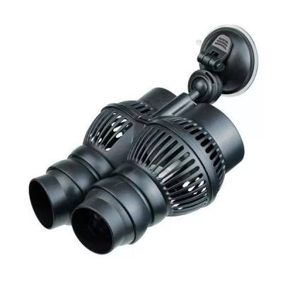 dispositivo preto com ventosa e duas saídas cilíndricas