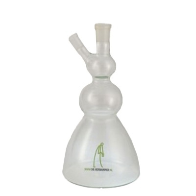 Frasco de vidro fosco tipo bong com logótipo verde