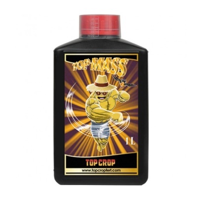 Frasco preto de 1 litro com tampa vermelha e rótulo colorido
