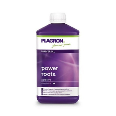 frasco plástico roxo para aditivo de crescimento de raízes com tampa branca e etiqueta PLAGRON