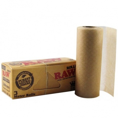 Rolo de papel RAW e caixa de papel retangular castanha