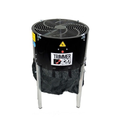 Máquina Trimmer 420 preta com grelha superior e saco de rede