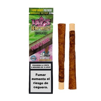 Embalagem e dois wraps de cânhamo Jays Hemp Wraps Purple Wave
