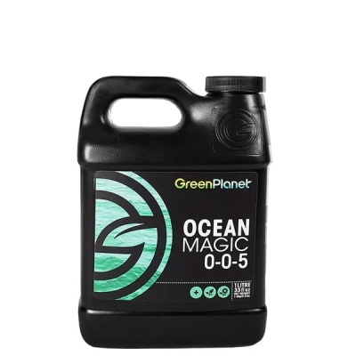 Recipiente plástico preto com alça e rótulo GreenPlanet Ocean Magic 0-0-5