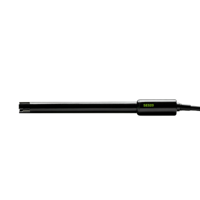 Sensor preto com texto verde SE520 em fundo branco
