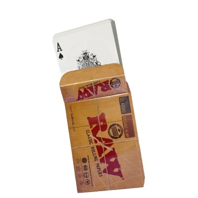 Baralho de cartas e embalagem RAW Classic Rolling Papers castanha