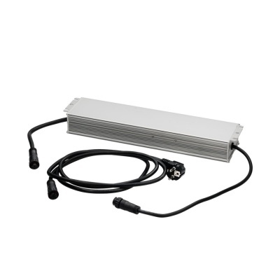 Driver LED metálico com cabos elétricos pretos