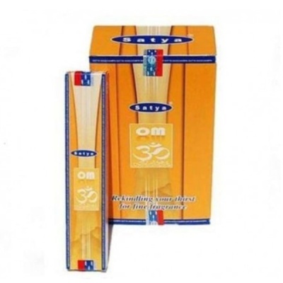Embalagem amarela de incenso Satya Om