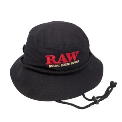 Chapéu bucket preto com bordado RAW NATURAL ROLLING PAPERS
