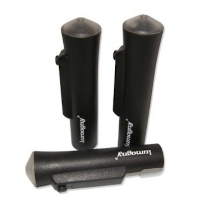 Adaptadores de guiador de bicicleta pretos com logo branco