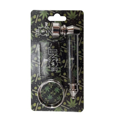 Conjunto de acessórios para fumar com padrão de folhas verdes