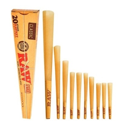 Conjunto de cones de papel RAW e embalagem triangular 20 CONES CLASSIC